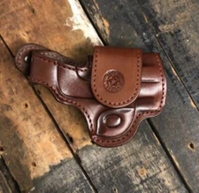 Bond Arms Leather Cross Draw Driving Holster RH 3" Smooth Lined for Rough Series