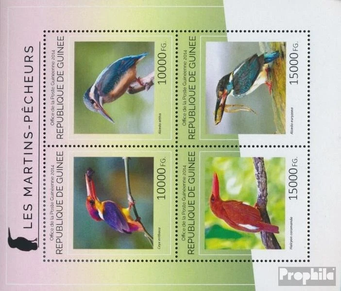 Briefmarken Guinea 2014 Mi 10682-10685 Kleinbogen postfrisch Vögel - Bild 1 von 1