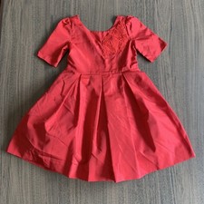 Janie And Jack Red Taffeta Holiday Dress Girls Size 3 New