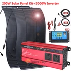 5000W Inverter Solar Panel Kit Solar Power Generator 30A Home 110V Grid System