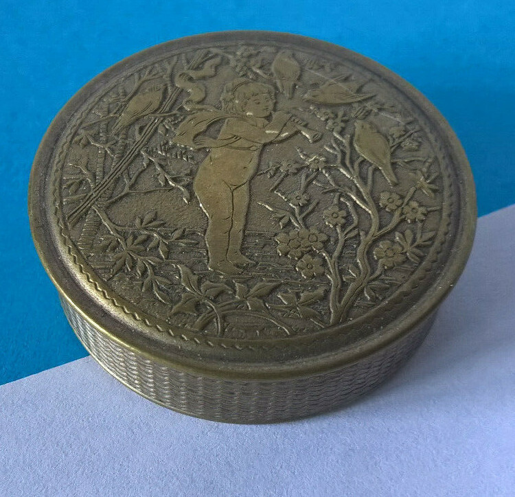 Poudrier De Sac Style Pépite Doré - Occasion Bon état - Boîte à Maquillage Vintage