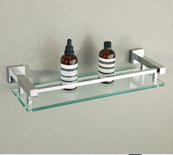 Bathroom Shelves Tempered Glass Shelf Wall Mount Stainless Steel