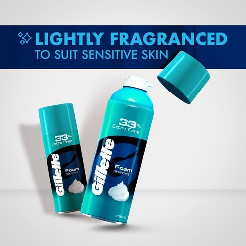 Gillette Classic Sensitive Shave Foam - 418 g (33% extra) - Picture 4 of 5