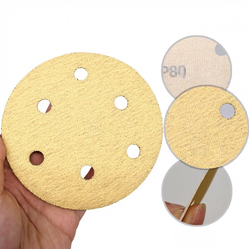 125mm Dry Sanding Discs 6 Hole Hook & Loop Sandpaper Pads Orbital 80-800 Grit - Picture 5 of 5