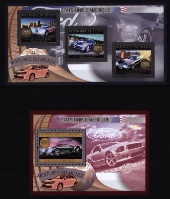Guinea 2012 - Autos - Chrysler - Dodge Viper - Ford Torino- 9527-29 + Block 2167 - Bild 1 von 2