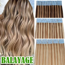 Skin Weft Brazilian Hairs Tape In Real Remy Human Hair Extensions Highlight Long