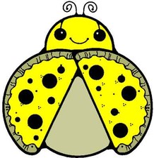30 Custom Yellow Lady Bug Art Personalized Address Labels