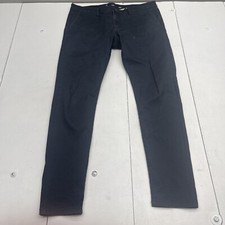 Mens Navy Blue Skinny Chino Pants Size 36