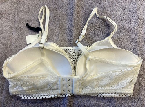 Aerie Real Power Wireless Push Up Joy Lace Bra -- SOFT MUSLIN 34C - Picture 6 of 9