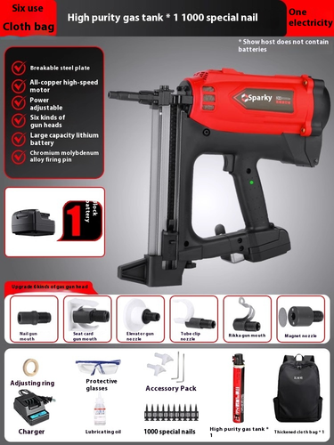 Gas Nail Gun Steel Nailer Concrete For Ceiling Frame Trunk Rechargeable - Picture 13 of 22