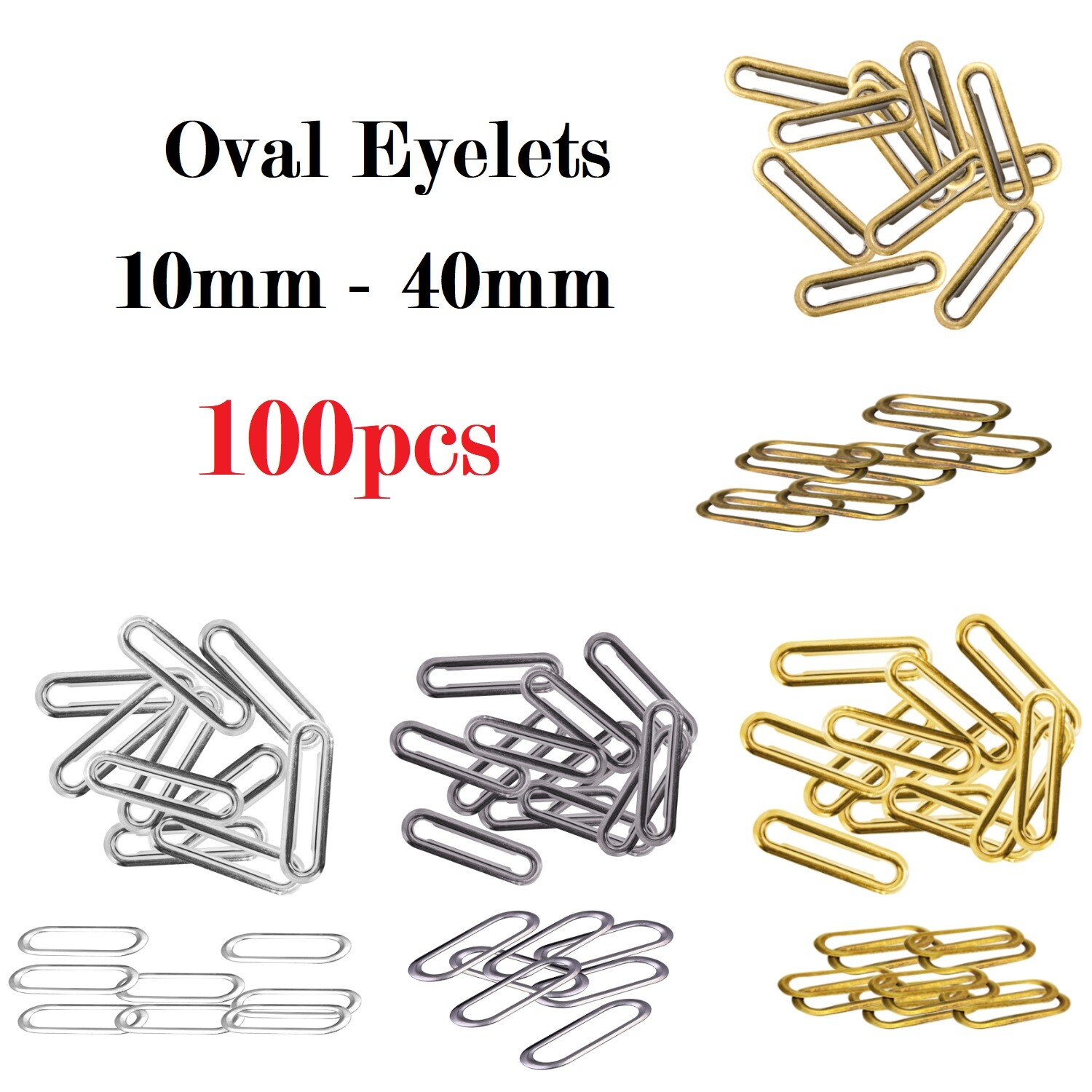 Oval Shaped Eyelets with Washers Brass 10mm to 40mm Grommet Repair