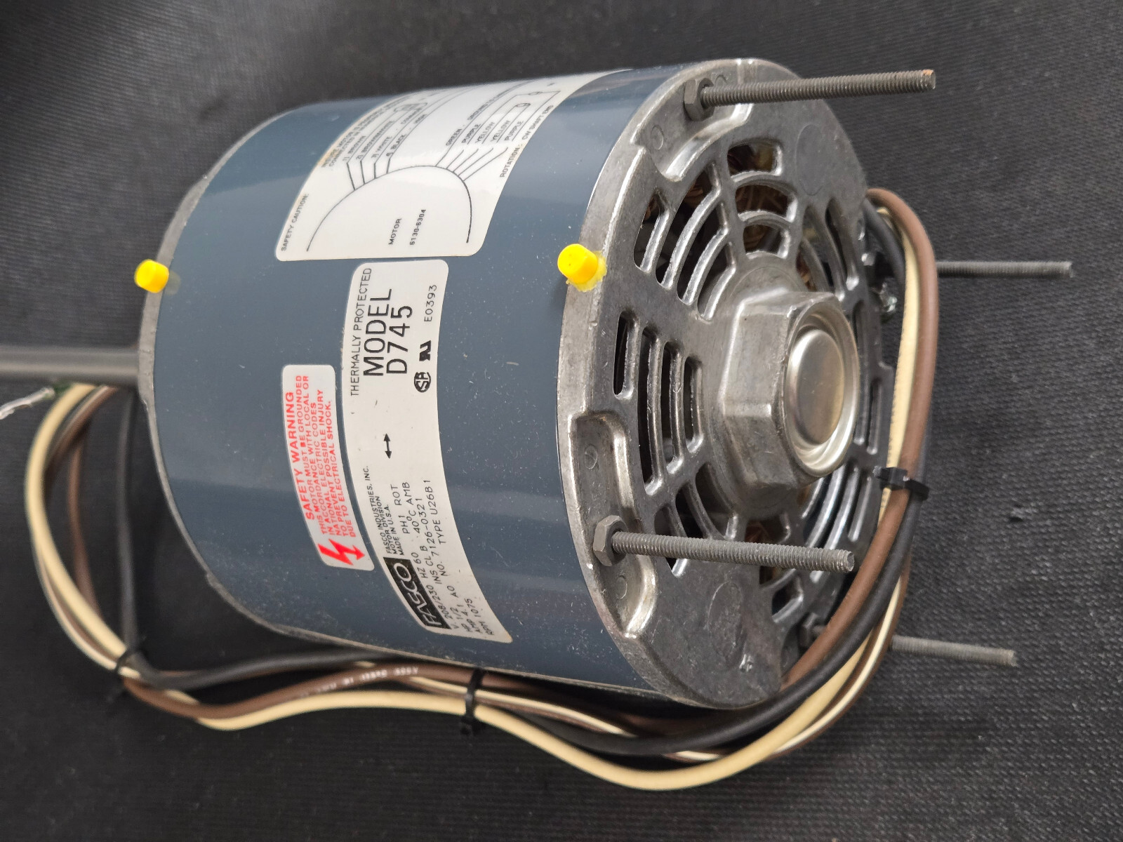 FASCO D745 MOTOR, 1/2HP, 1075 RPM, 208-230V, 1Ph, PSC Motor | eBay