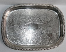 WMF JOLI ANCIEN PLATEAU PLAQUÉ ARGENT STERLING DÉCOR CHANTOURNÉ CISELÉ LOUIS XVI