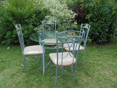 Table Verre Et Fer Forgé + 6 Chaises + Table Basse La Ferté-Beauharnais 41210