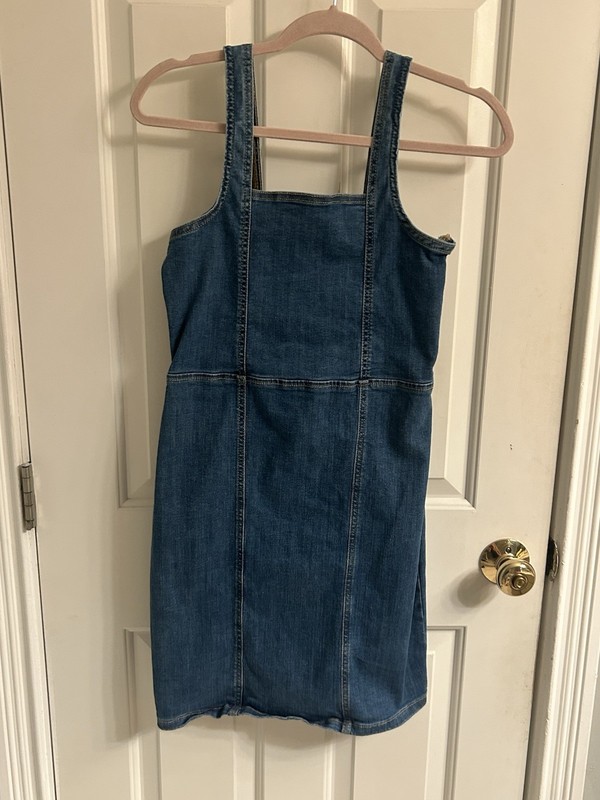 Girls Art Class Denim Sleeveless Dress-Size XXL