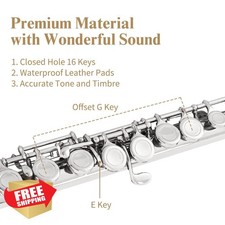 Yasisid C Flute 16 Keys Student Beginner Kit with Case Stand