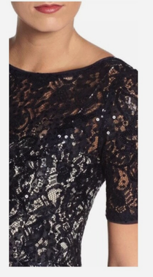 NWT $229 Adrianna Papell Sequin Lace Mermaid Gown Size 2P #D41 | eBay