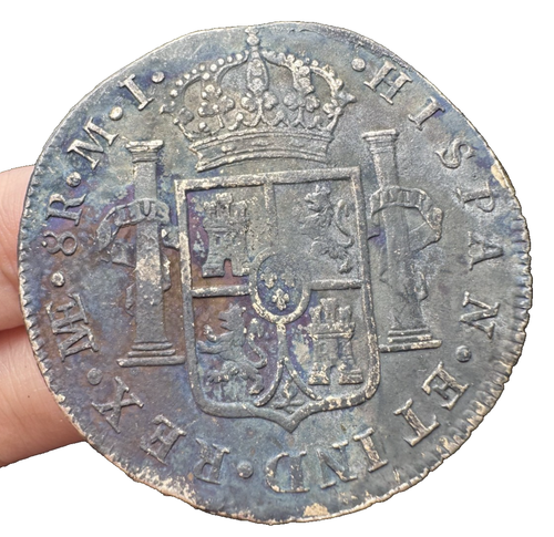 8 Reales 1787 Büste Dollar Hispan LIMAE, PERU Carolus III, M.I, schwarze Patina - Bild 2 von 16