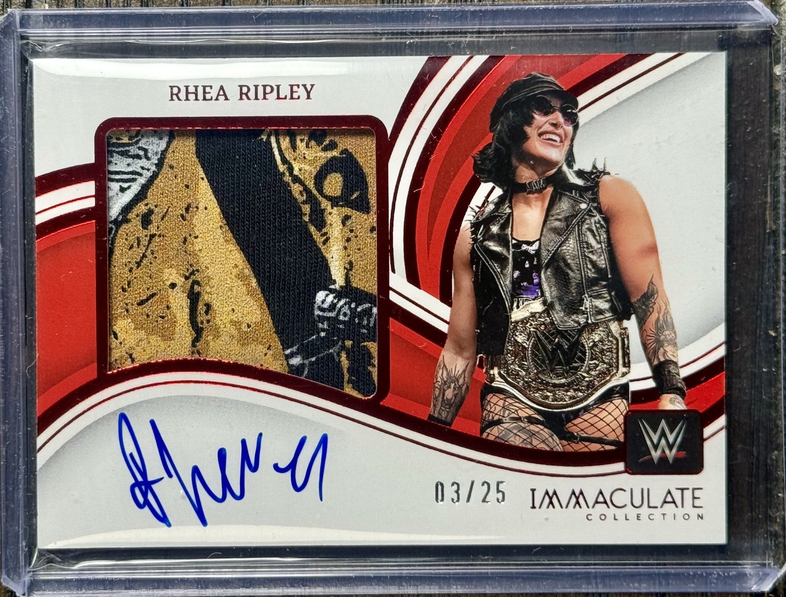 Rhea Ripley 2023 Panini Immaculate WWE Authentic Memorabilia Autograph 3/25