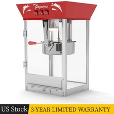 850W Commercial Popcorn Machine Theater Countertop Popper Maker 12-Ounce Kettle