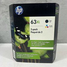 HP 63XL Combo Pack Black  Color Genuine Ink Cartridges 06/19