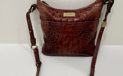 Brahmin Pecan Melbourne Crossbody bag with adjustable strap
