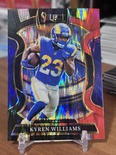 2025 Panini Select #19 Kyren Williams Black and Red Prizm Shock LA Rams