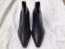 Wal & Pai NEW West Black Leather Back Zip Booties Size 36 (5.5), Brazil, $398.00