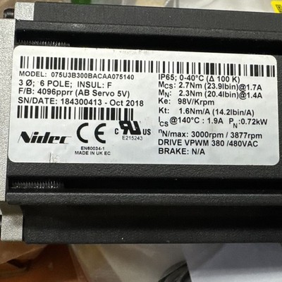 Nidec Unlimited 3000rpm