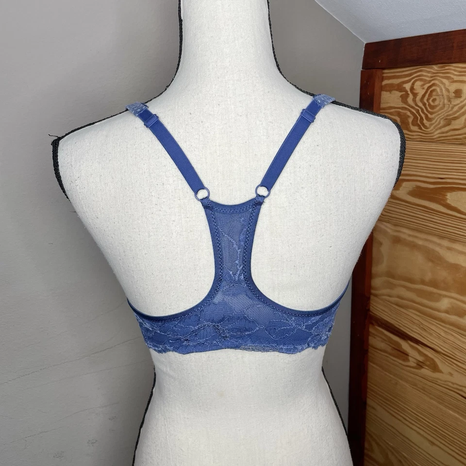 Sujetador Victoria's Secret para mujer 32DD azul púrpura cachemira espalda cruzada Demi Foto 3 de 4