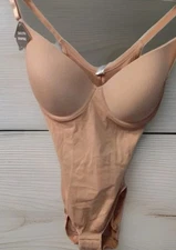 Flexees Maidenform Lite Control Body Shapewear 36D Bodysuit Underwire 6569 Beige