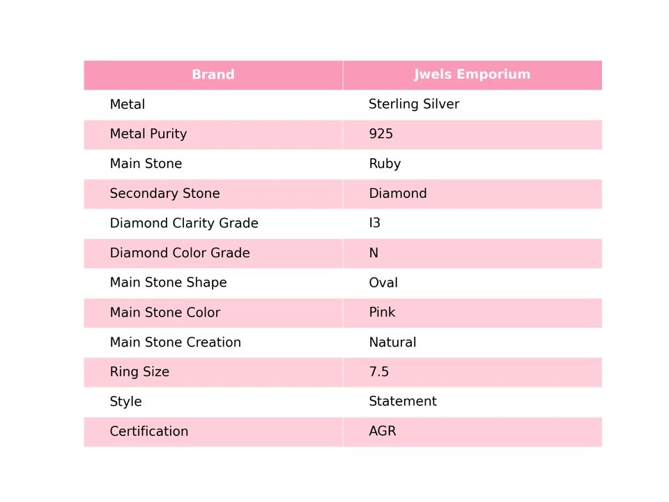 925 Sterling Silver Natural Oval Natural Ruby With Diamond Statement Ring Gifts - Image 2 of 4