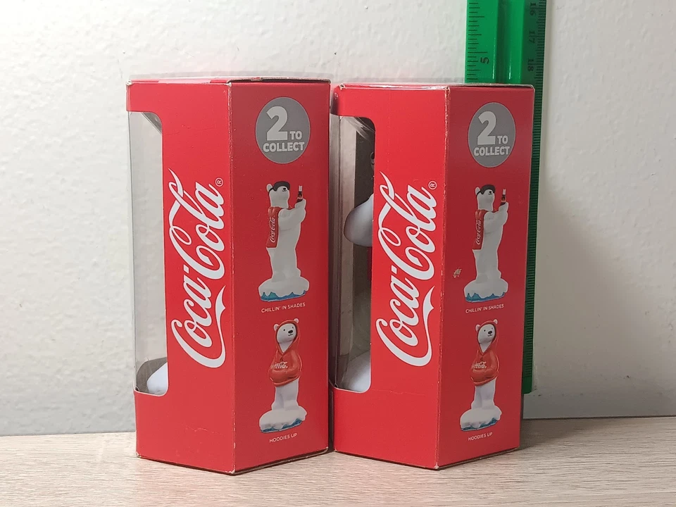 *БЕСПЛАТНАЯ ДОСТАВКА* 3,5 дюйма COCA~COLA БЕЛЫЕ МЕДВЕДИ набор из 2 коллекционных фигурок основное развлечение - Изображение 4 из 4