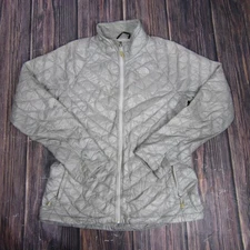 The North Face Jacket Womens Medium Gray Thermoball Quilted Full Zip Lightweight