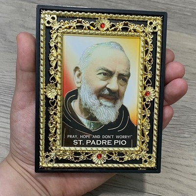 Saint St Padre Pio Pietrelcina Icon Picture 4.8   Plastic Imagen San  Padre Pio