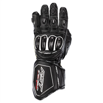 RST Tractech Evo 4 Damen schwarz/schwarz Rennbahn Sport Leder Motorrad Glo...