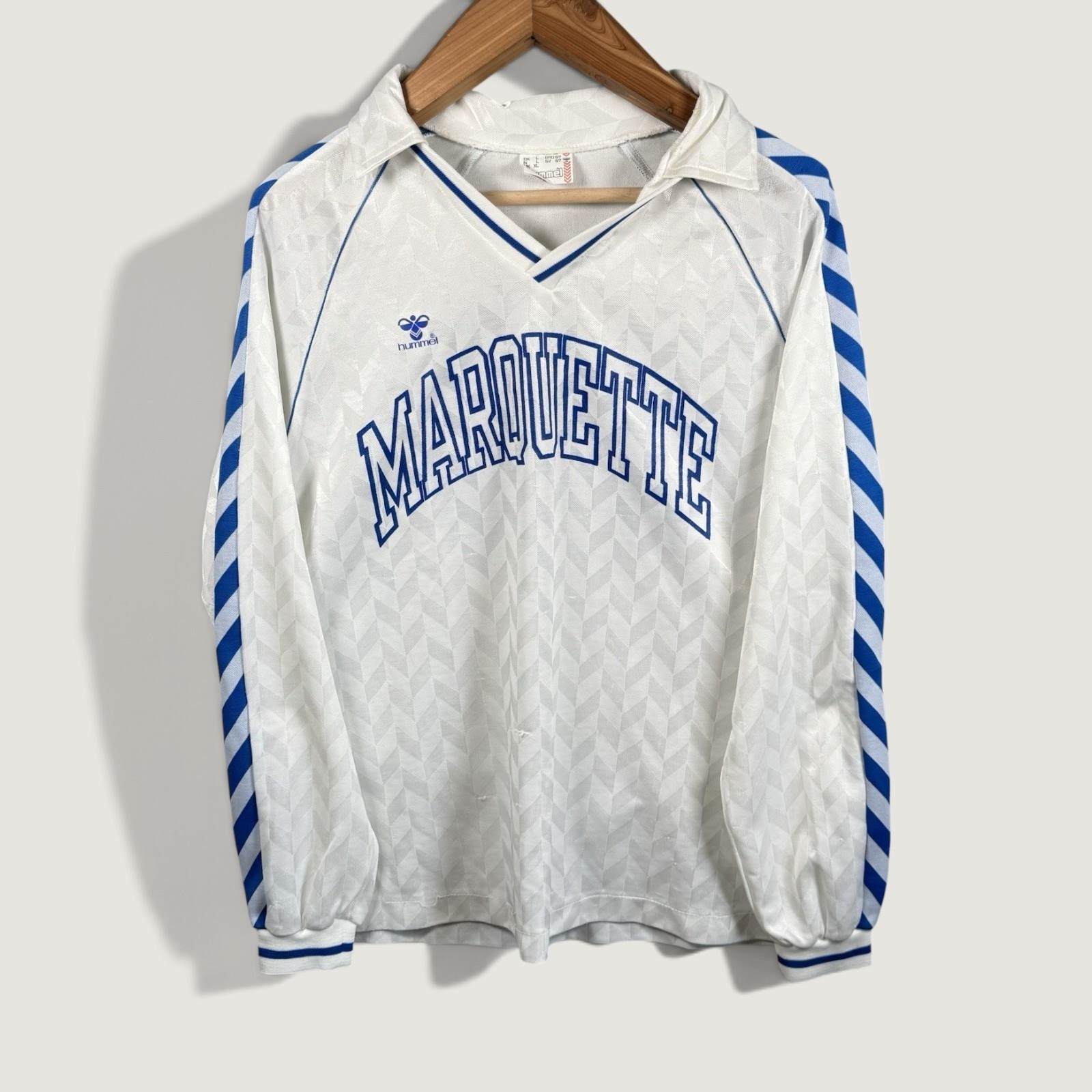 Hummel Soccer Jersey Mens XL Blue Marquette L/S Vintage 90s Collegiate #16