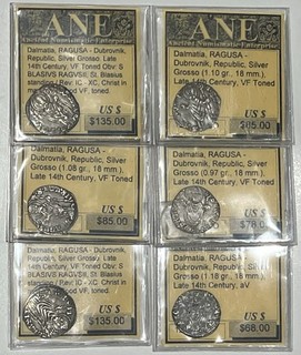 6 X Ragusa Republic Grosso Silver Coins 14th century