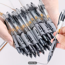 24pcs Retractable Gel Ink Rollerball Pens, Thick Black Tip Exams Offices