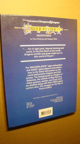 DRAGONLANCE ADVENTURES HARDBACK *NEW VF/NM 9.0 NEW* DUNGEONS DRAGONS MODULE - Picture 3 of 5