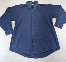 Editions By Van Heusen Long Sleeve Blue Single Needle Tailoring 16.5 32/33
