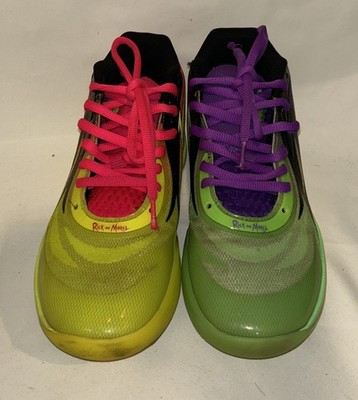 PUMA MB.02 Rick and Morty LaMelo Ball Men's Size 8 Used Good Green Yellow 