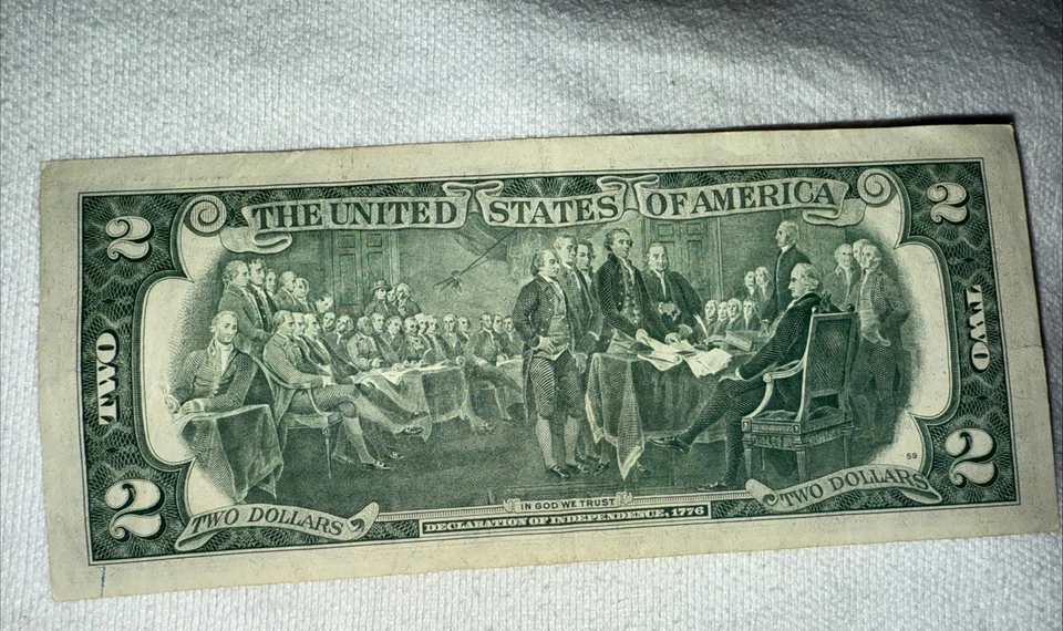 BUY NOW 1976 Series 2 dollar bill RARE K Series Good condition. - Image 2 of 2
