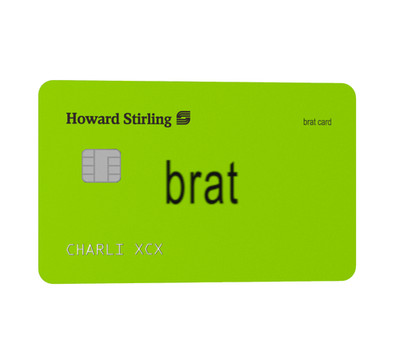 Charli XCX - BRAT card name official debit card prop PRESALE