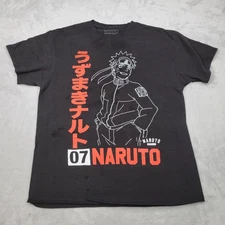 Naruto Shirt Mens Large Black Crewneck Shippuden Japan Anime Manga Cartoon Adult