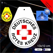 Deutsches Rotes Kreuz  Wappen, Schild mit Saugnapf, 13x10 cm