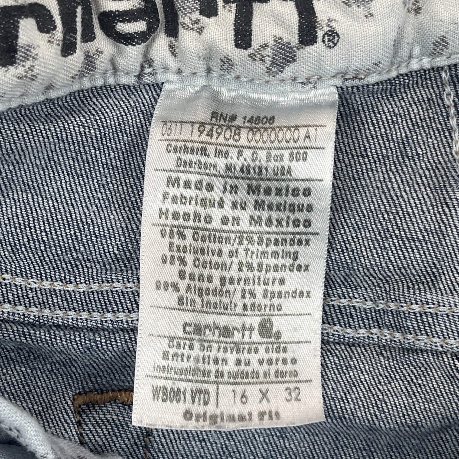 Carhartt Women’s Jeans Size 16 Blue Original Fit Denim Stitched Pocket Design thumbnail 4