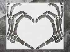 Heart Skeleton Halloween Wall Art Stencil for Spooky Decor - StencilAir