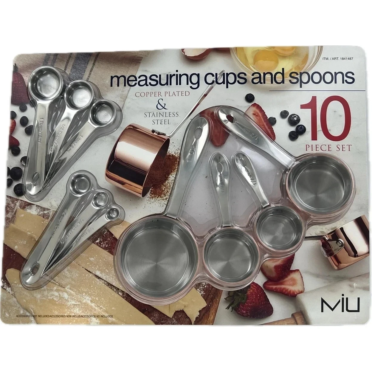 MIU Copper Plated & Stainless Steel 10-Piece Measuring Cups And Spoons Set