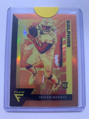Jaylen Waddle 2021 Panini Chronicles Flux RC Orange Prizm #D /75 Rookie #FX-13